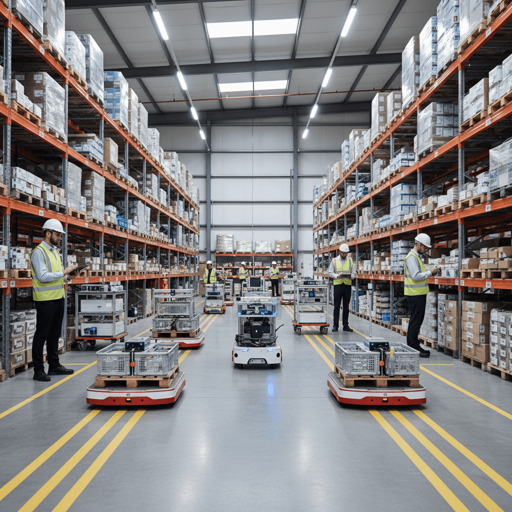 Featured image for AGV vs AMR: eficiência real na intralogística com IA