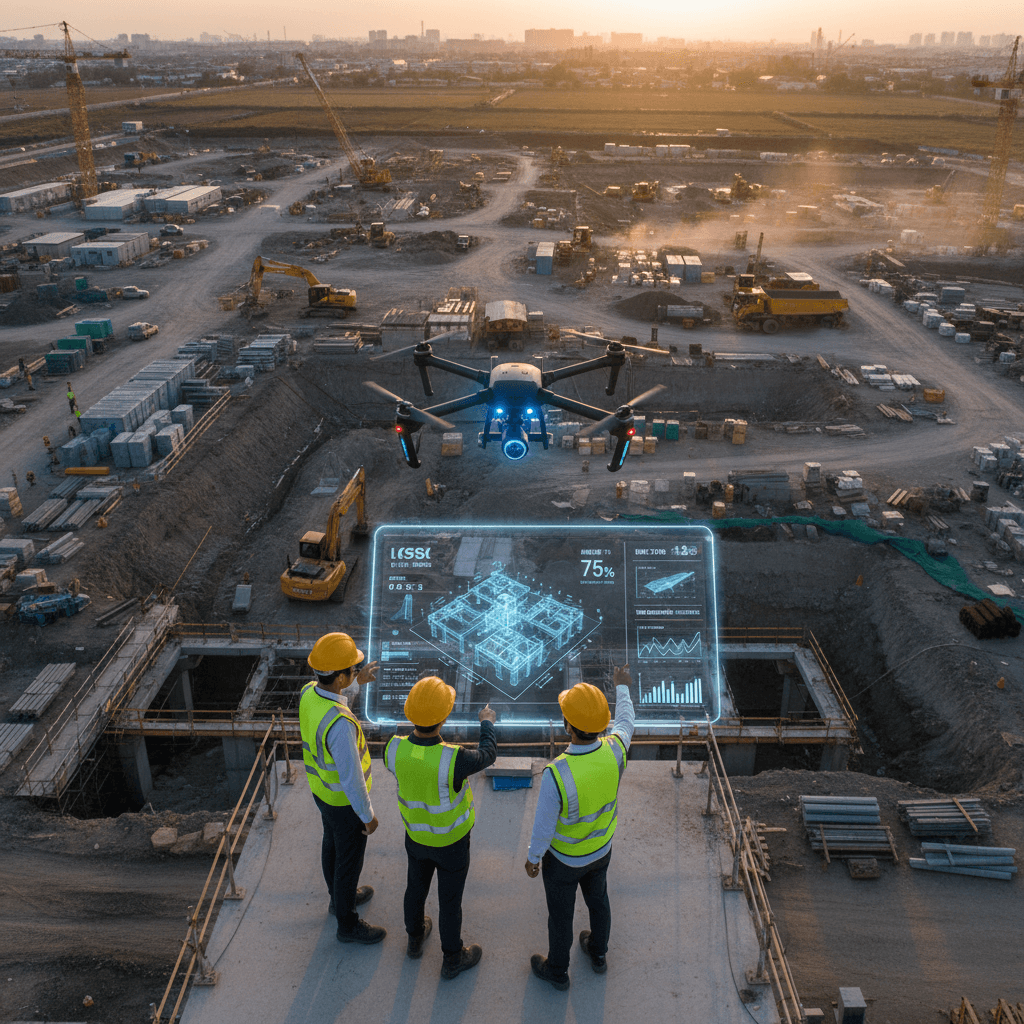 Featured image for 大規模土木現場で進むAI・ドローン自動管制の最前線と導入ステップ