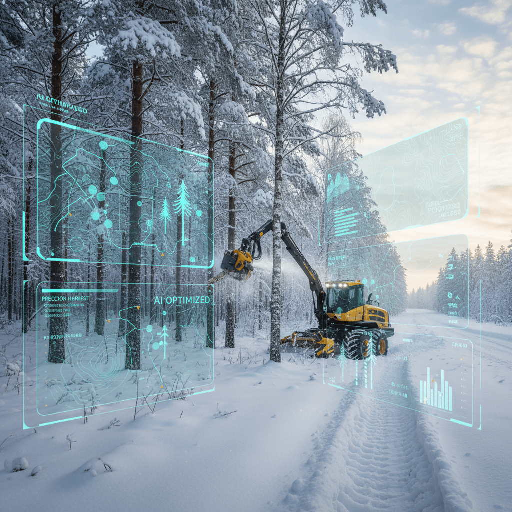 Featured image for Älyharvesteri 2035: näin tekoäly mullistaa puunkorjuun