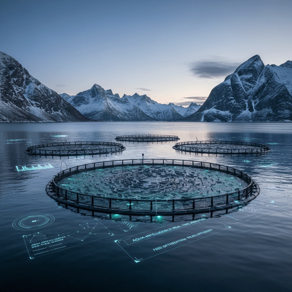 Featured image for Slik kan smart lys og AI revolusjonere lakseoppdrett