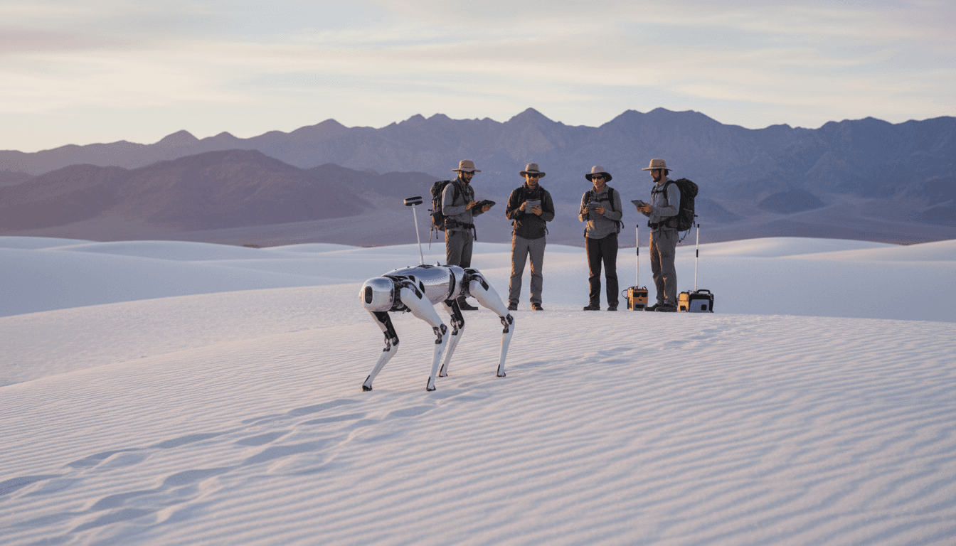 Featured image for AI Quadruped Robots Learning to Walk on Mars Sand