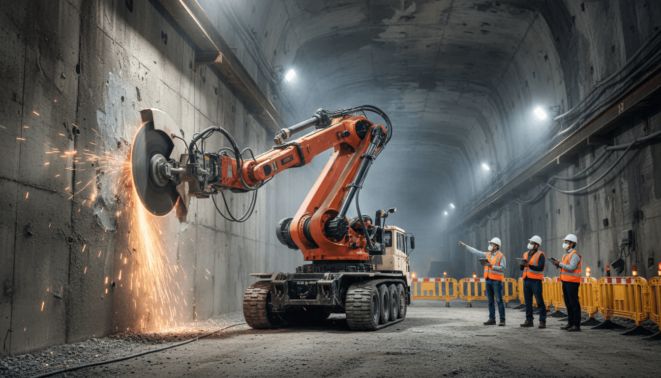 Featured image for AI Concrete Cutting Robots: Precision at Tunnel Scale