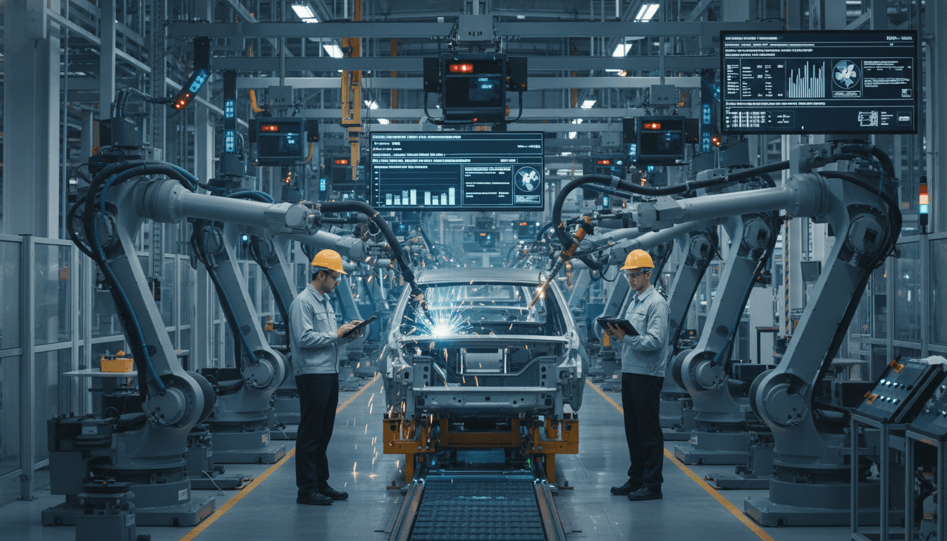 Featured image for IA na manufatura automotiva: ganhos reais em 2026